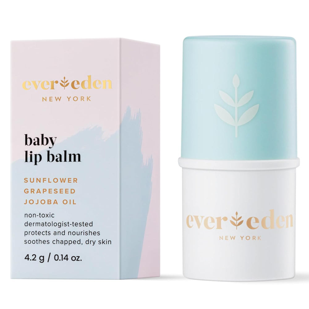 Evereden Baby Lip Balm closeup, nourishing formula for delicate baby lips.