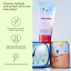 Crema facial mineral SPF20 de Evereden no nano y no comedogénica para poros sanos.