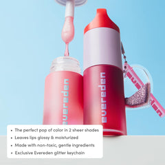 Evereden kit de brillo labial tintado, empaque divertido para llevar a todos lados.