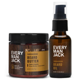 Aceite para barba Every Man Jack en botella, fragancia de sándalo y beneficios de hidratación.
