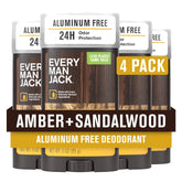 Every Man Jack Amber y Sandalwood desodorante, envase de 3 oz para uso diario
