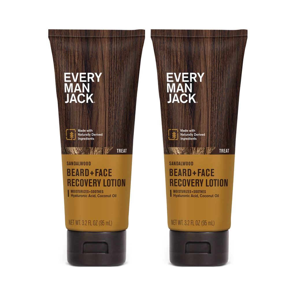Every Man Jack beard and face recovery lotion bottle for lightweight moisturization