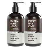 Every Man Jack limpiador 2 en 1 para barba y piel sin fragancia, ideal para piel sensible.