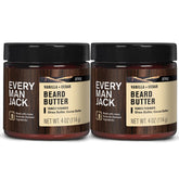 Every Man Jack mantequilla-barba vainilla-cedro 4oz 2-pack, hidratación suave para barbas secas.