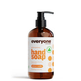 Jabón de manos Everyone con aroma albaricoque-vainilla en botella para uso diario.