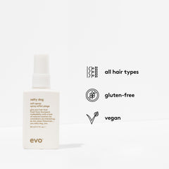 EVO Salty Dog aerosol para cabello húmedo con textura suave.