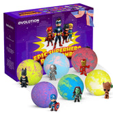 EvolutionUSA bombas de baño con superhéroes y juguete interior.