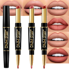 evpct 3Pcs nude lip set with precise lip liner for defined edges.