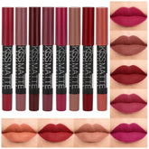 evpct 8Pcs matte lipstick set packaging, neatly arranged for travel and gifting.