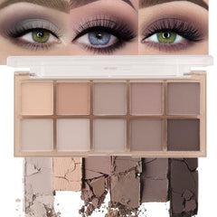 evpct paleta sombras 10 colores neutros matte: textura suave y pigmentación duradera para diario.