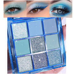 evpct paleta 9 colores glitter azul para looks glam duraderos