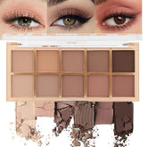 evpct Paleta de sombras con 10 tonos neutros para looks diarios y suaves