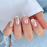 Evpct uñas francesas nude con puntas blancas para un look elegante.