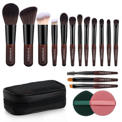 EVRCHGIEA set de brochas viaje 15 piezas para base y sombras