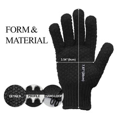 Guantes Evridwear exfoliantes con textura dual dorso para limpieza profunda.