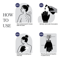 Guantes exfoliantes Evridwear para manos, uso suave y texturas duales.