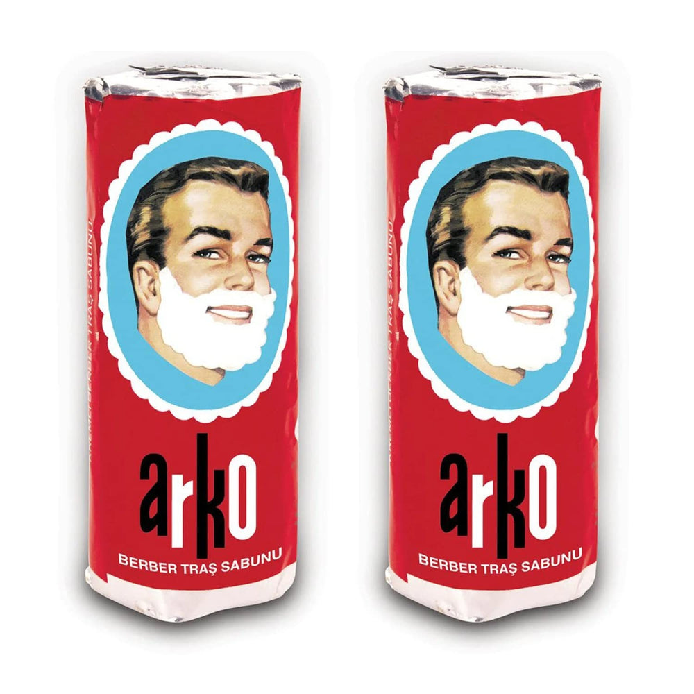 EVYAP Arko barra crema de afeitar, empaque compacto con 2 piezas para viaje cómodo.