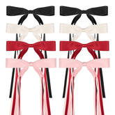 Lazo EWAGOA satinato negro con borla, ideal para coletas elegantes.