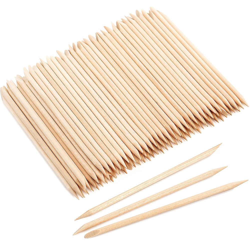 EWVVSS palillos naranja para cutícula de doble cara para empujar y limpiar uñas