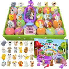 Excalla bombas de baño para niños con juguetes sorpresa dentro, ideal para hacer la hora del baño divertida.