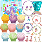 Excalla bombas de baño sirena con joyas adentro, regalo divertido para niñas.