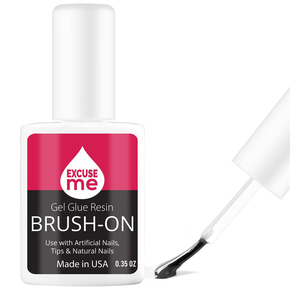 EXCUSE ME gel con brocha para adherir uñas, fortalecimiento y reparaciones