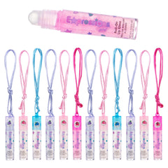 EXPRESSIONS: Cadena brillo labios con sabores frutales, 12 unidades, para regalo.