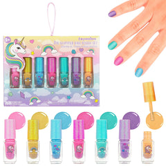 EXPRESSIONS esmalte de uñas con brillo unicornio, set de 7 colores para juego creativo.