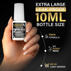 EXSIVIA removedor sin acetona elimina adhesivo sin dañar uñas naturales.