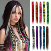 EXTACIO extensiones leopardo con clips para un look atrevido y elegante.