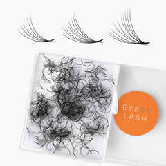 Eyesy Lash Promade Fans con aspecto natural y suave para volumen fácil.