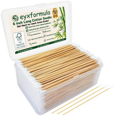 Ey xformula hisopos de algodón 6 pulgadas con palitos de bambú, cobertura amplia y sin pelusa.