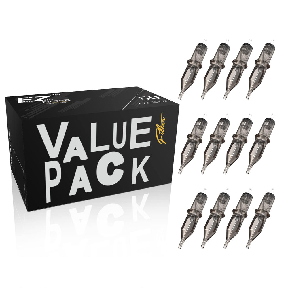 EZTAT2 kit de cartuchos de tatuaje, 50 piezas para distintos tamaños.