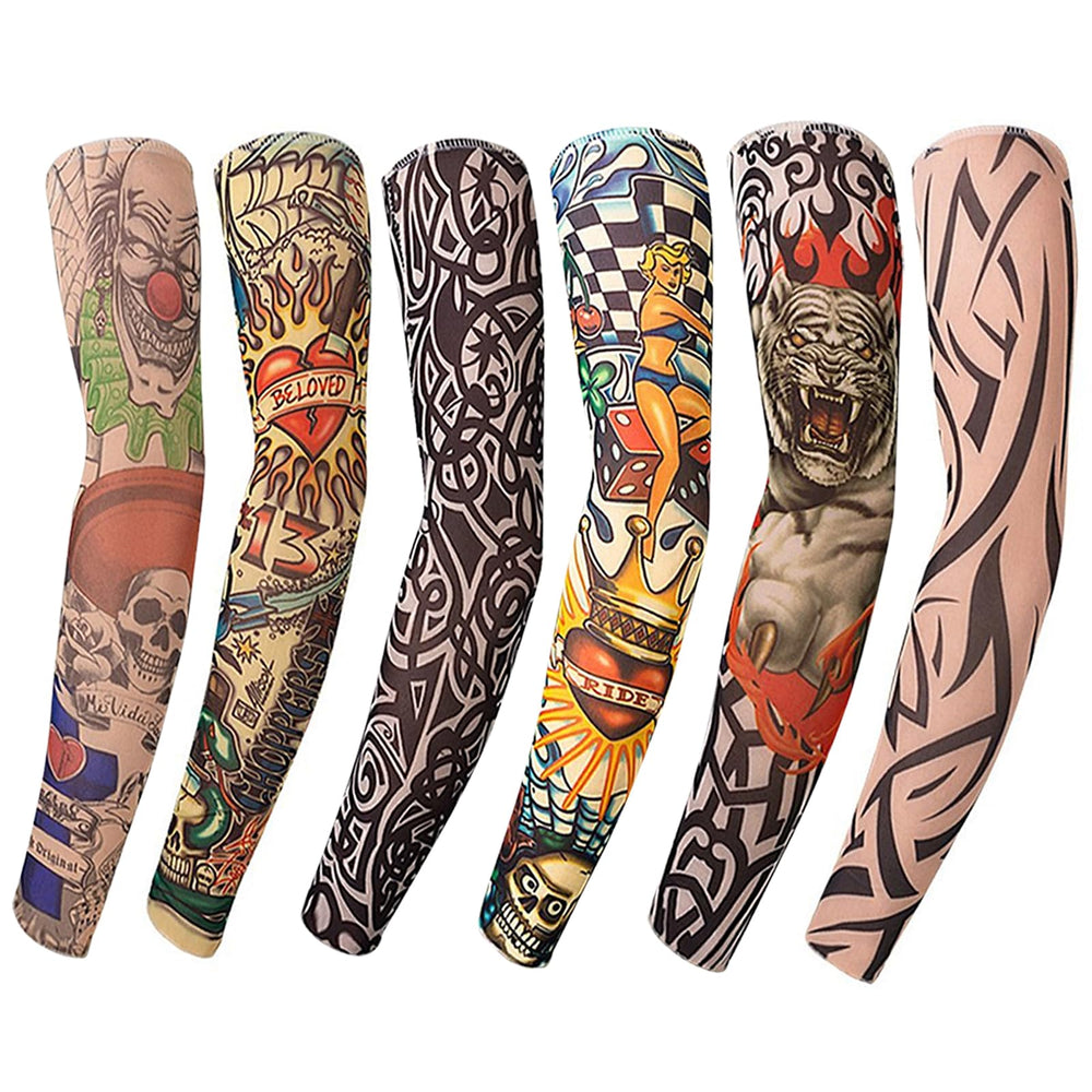 Mangas EZYoutdoor de tatuaje para brazo, seis paquetes, protección solar y estilo.