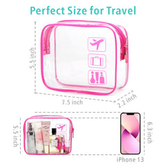 Bolsa de viaje transparente F-color para cabina, tamaño práctico para líquidos.