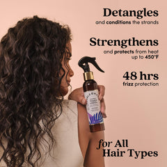 Fable & Mane protection chaleur et UV jusqu'à 450 °F pour cheveux protégés.