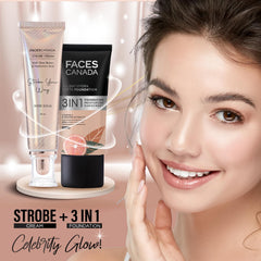 FACESCANADA Strobe Cream Rose Gold, aplicación suave hidrata y añade brillo natural.