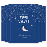 FACETORY Moon Velvet mascarilla de hoja en caja, ideal para hidratación diaria.