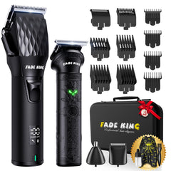 FADEKING cortapelos profesional inalámbrico, vista general del set para casa y barbería