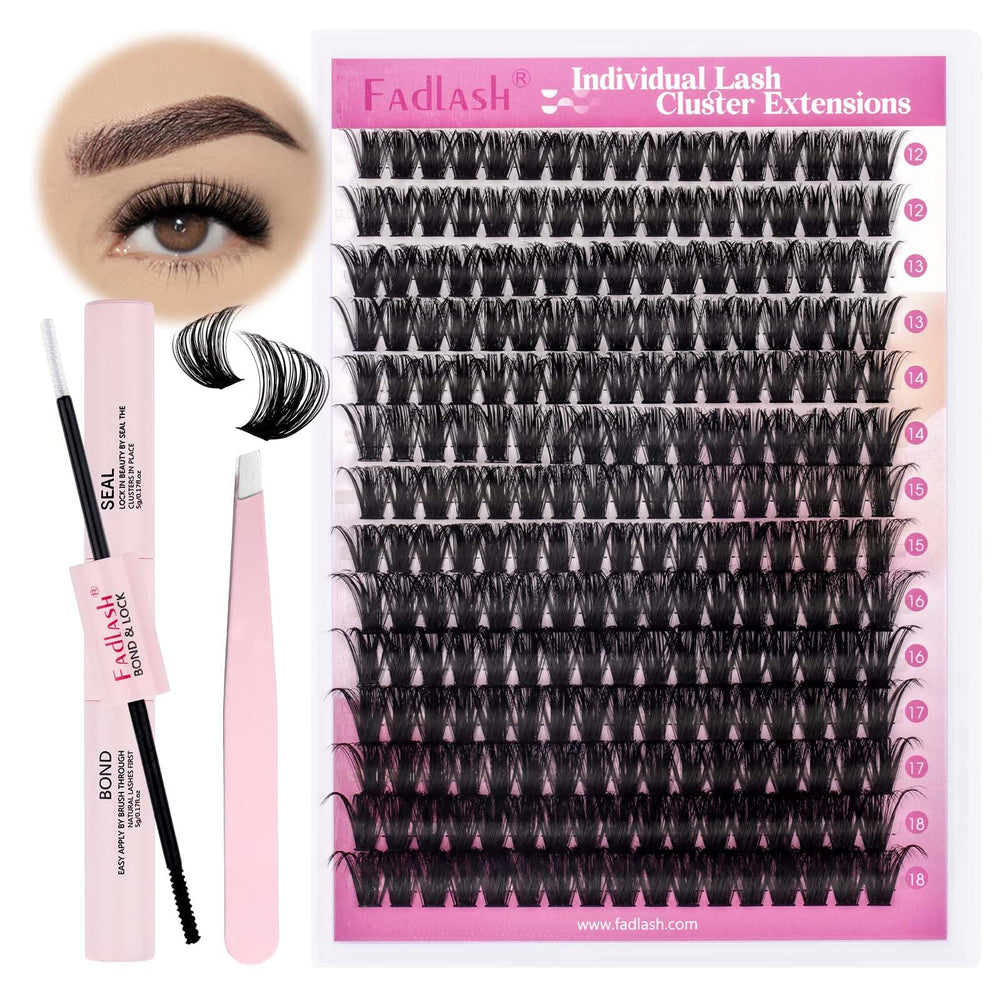 FADLASH DIY kit extensiones cluster D para un look natural.