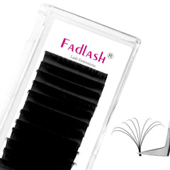 Pestañas de abanico fácil FADLASH con curva D y volumen ligero.