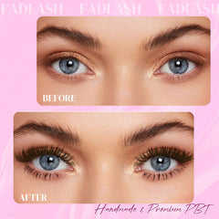 Extensiones FADLASH marrón oscuro, material premium suave y cómodo.