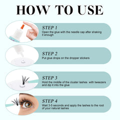 FADLASH pegamento claro para cluster, acabado natural y discreto