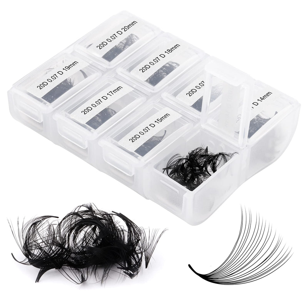 Pestañas FADLASH Premoldeadas 20D, 600 piezas, volumen rápido.