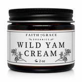 Faith and Grace Organics crema yam bote, posible apoyo al equilibrio hormonal.