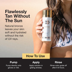 Texture légère et application visage avec le sérum Fake Bake Flawless.