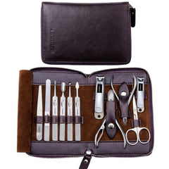 Conjunto FAMILIFE 11 piezas en estuche, perfecto para viajar y mantener uñas cuidadas.