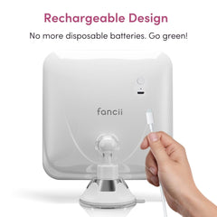 Mira 2 de Fancii es recargable por USB, eliminando baterías desechables.