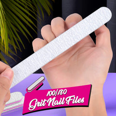 Buffer FANDAMEI verde y blanco para uñas, suaviza la superficie para acabado liso.
