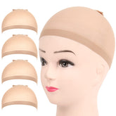Gorro de peluca Fandamei, capuchas nude, paquete de 4, ajuste cómodo.